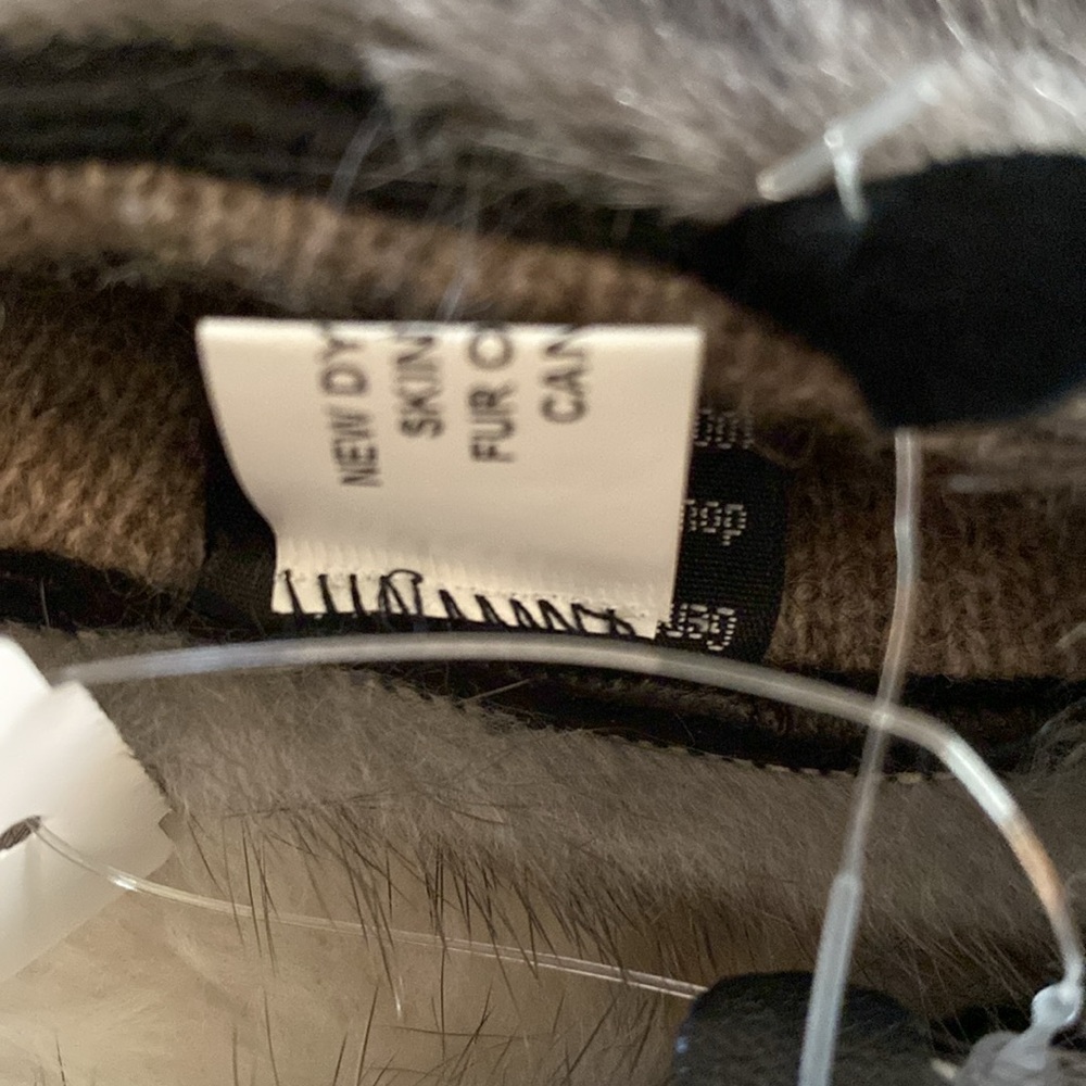 $275 Mitchie's  Black Leather Gloves & Wool Lining & Grey Mink Cuff NWT - Picture 6 of 10
